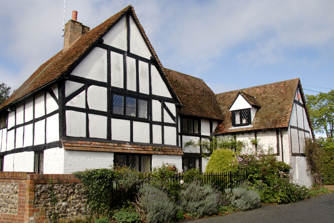 A photo of the large house